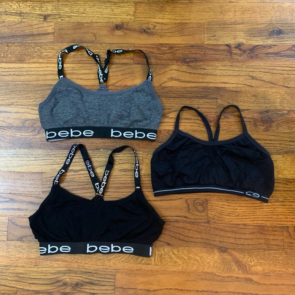 3 Girls Bras Sport Bras Athletic Activewear Top CG BEBE Brands 34 - 36 M - L
